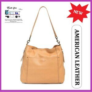 American Leather Genuine Leather Austin Shoulder Bag Cashew🆕⌚📦🏃💨🚚